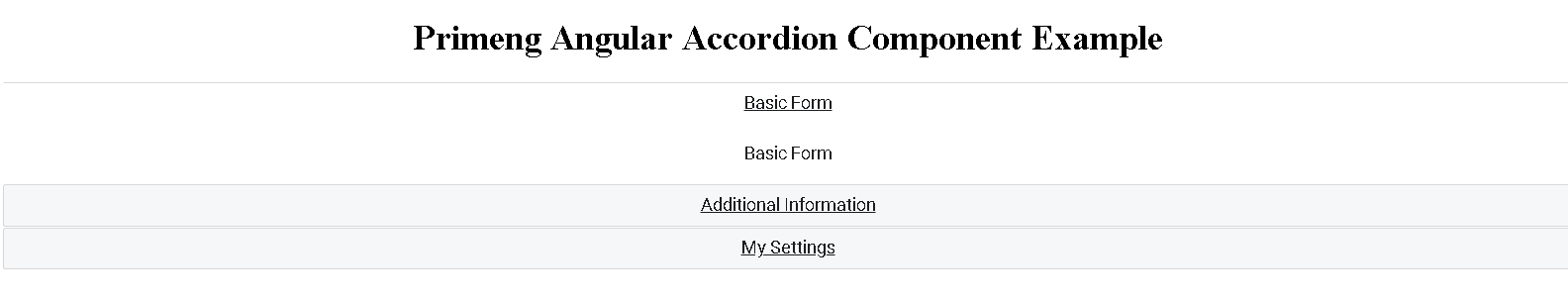 primeng Accordion Angular Example