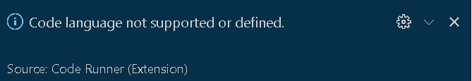 Code runner not supported or undefined vscode