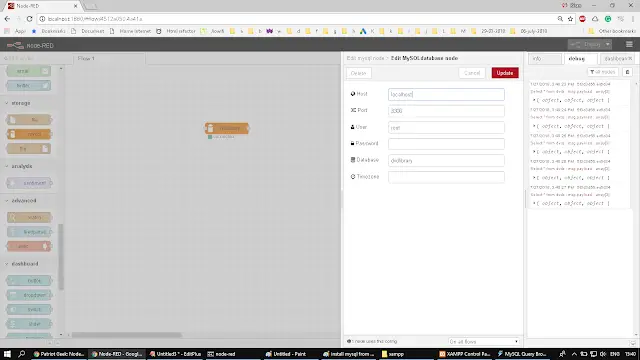 mysql configuration node red