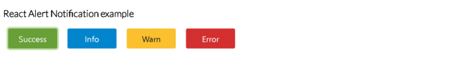 React toast/alert notification example